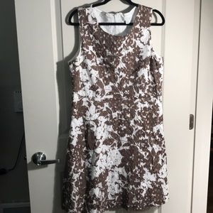 Brown and white dress